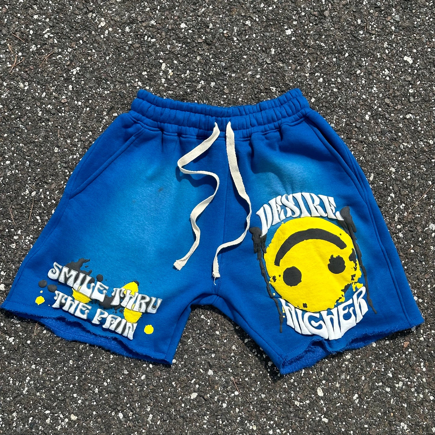 “Smile Thru The Pain” Shorts (Blue)