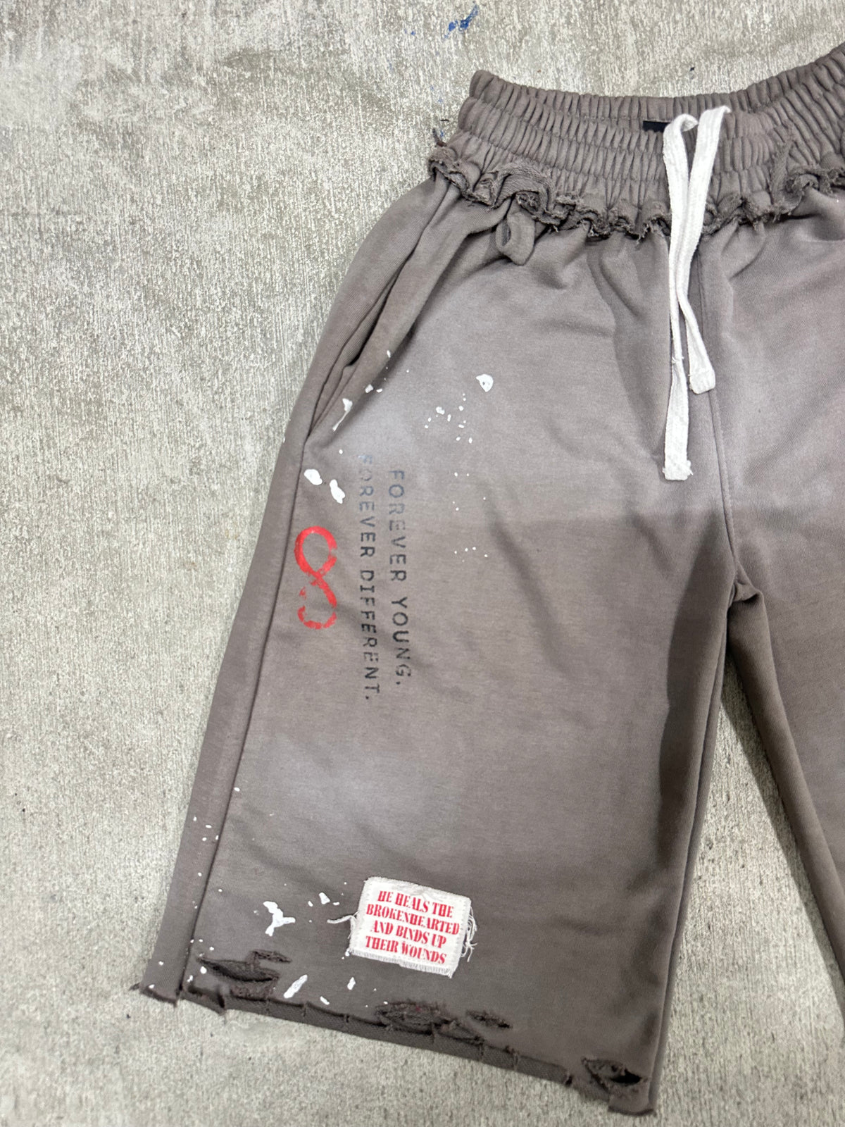 “FOREVER” 3/4 Shorts Gray