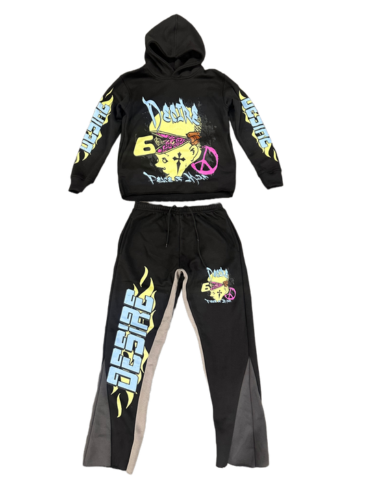 “Peace Of Mind” Black Sweatsuit