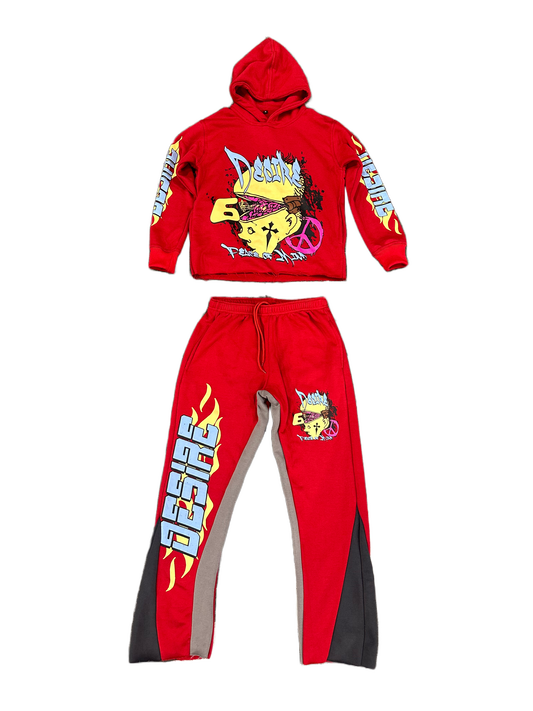 “Peace Of Mind” Red Sweatsuit
