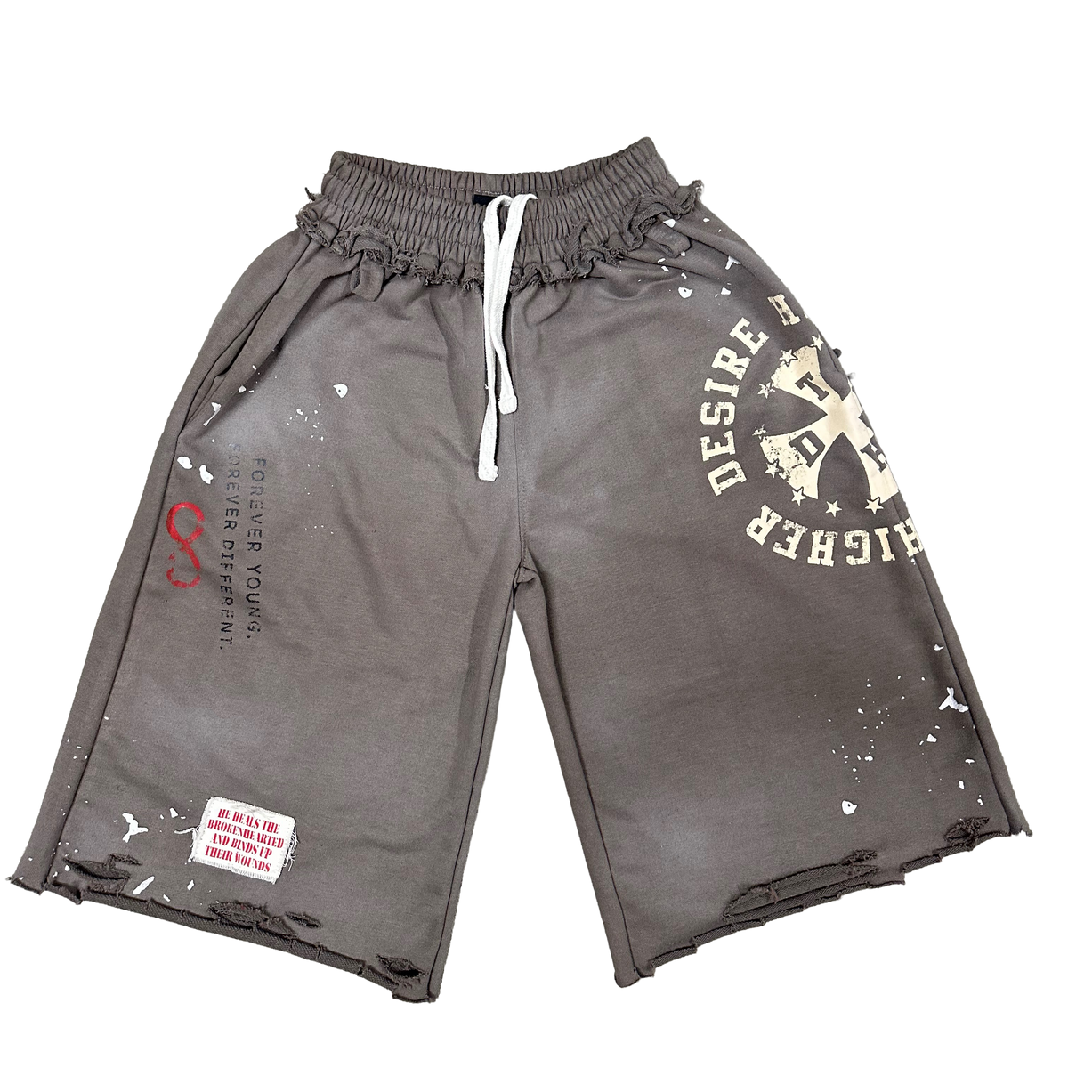 “FOREVER” 3/4 Shorts Gray