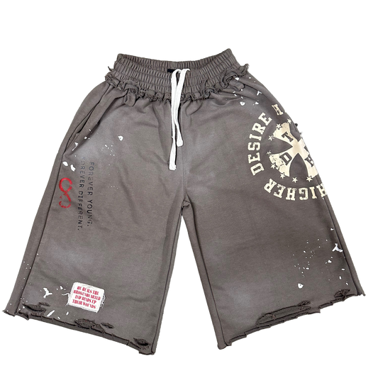 “FOREVER” 3/4 Shorts Gray