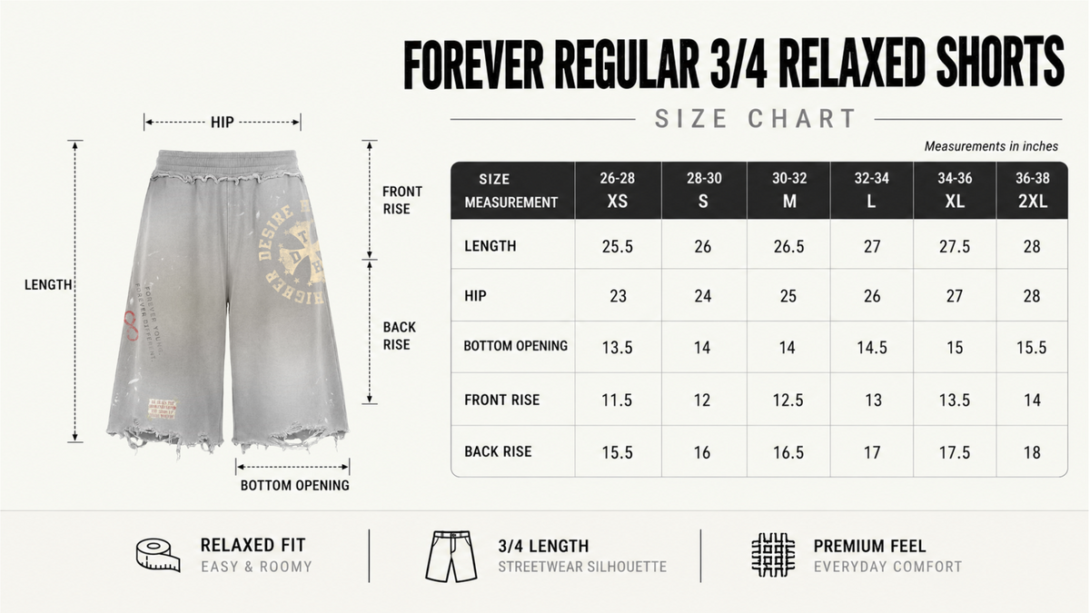 “FOREVER” 3/4 Shorts Gray