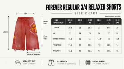 “FOREVER” 3/4 Shorts Maroon