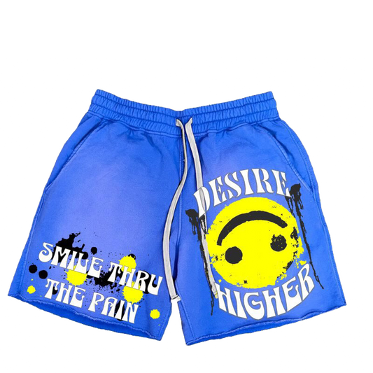 “Smile Thru The Pain” Shorts (Blue)