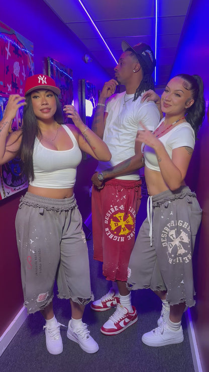 “FOREVER” 3/4 Shorts Gray